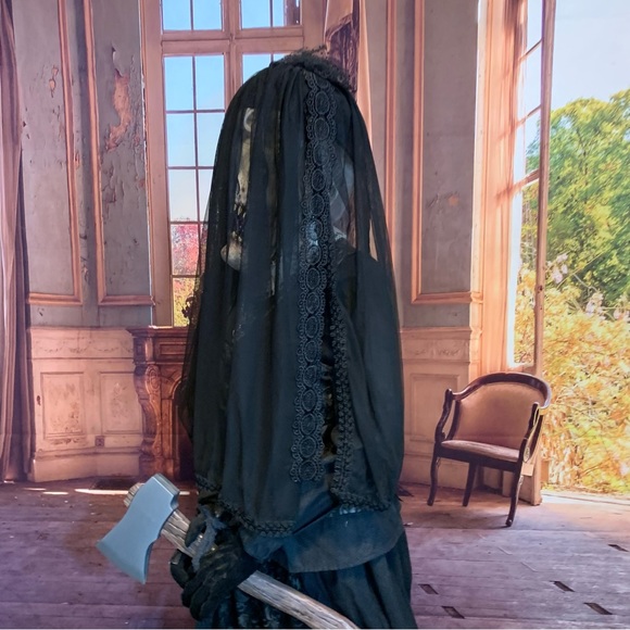 Victorian Mourning Costume Death Funeral Gothic Halloween Scary Haunt Actor XL - Picture 10 of 17